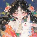 雪猫戏花影头像