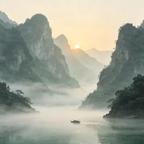山间迟暮头像