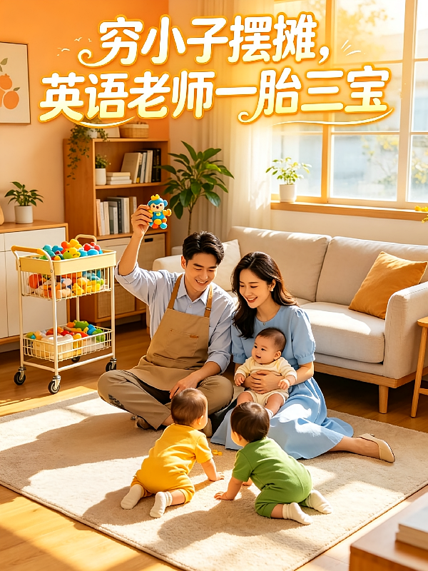 穷小子摆摊，英语老师一胎三宝