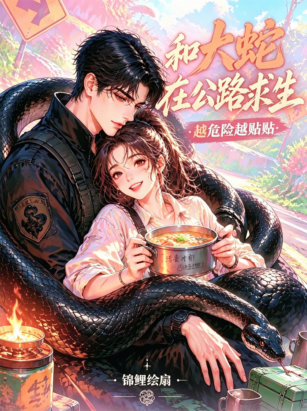 和大蛇在公路求生，越危险越贴贴