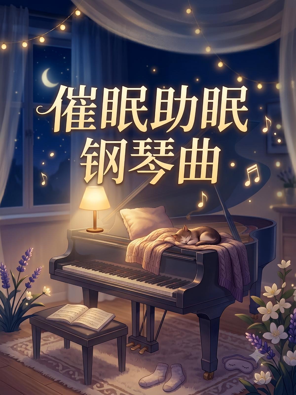 催眠助眠钢琴曲：一听就困不再失眠|睡眠|疗愈音乐|白噪音|大自然音效