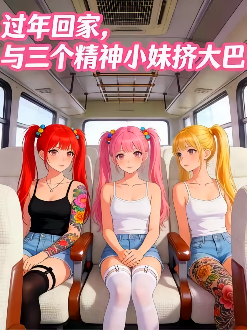 过年回家，与三个精神小妹挤大巴