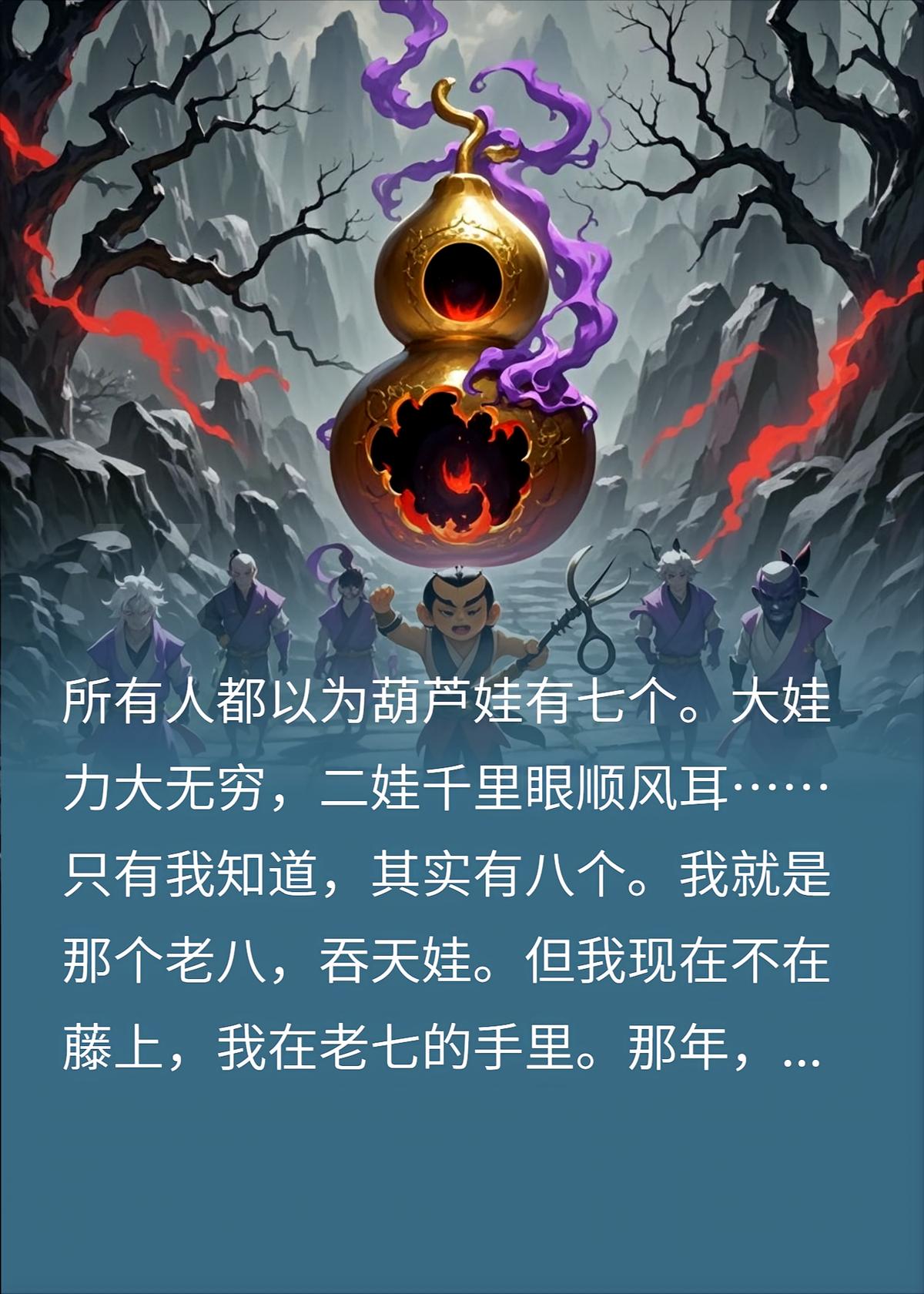 都以为只有七个葫芦娃，我是老八，被七哥炼成了法宝