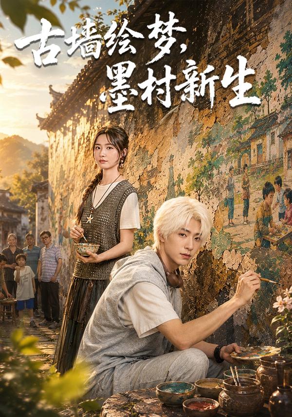 短剧《古墙绘梦，墨村新生》海报