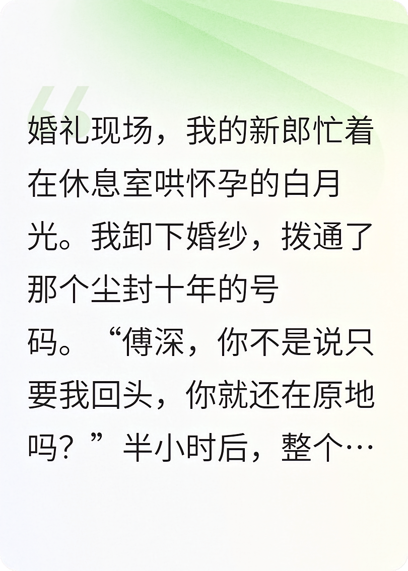 结婚当天渣男出轨，我立马闪婚京圈大佬