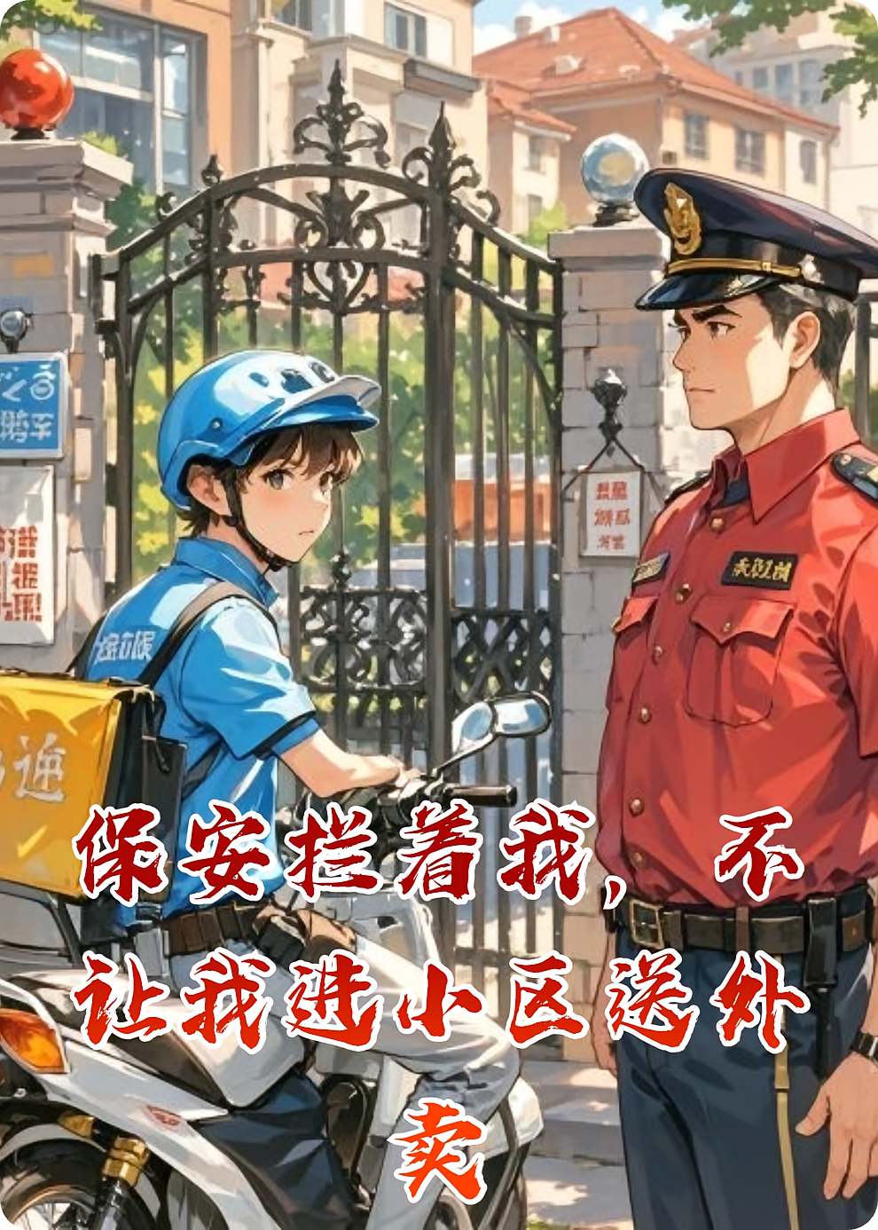 保安拦着我，不让我进小区送外卖