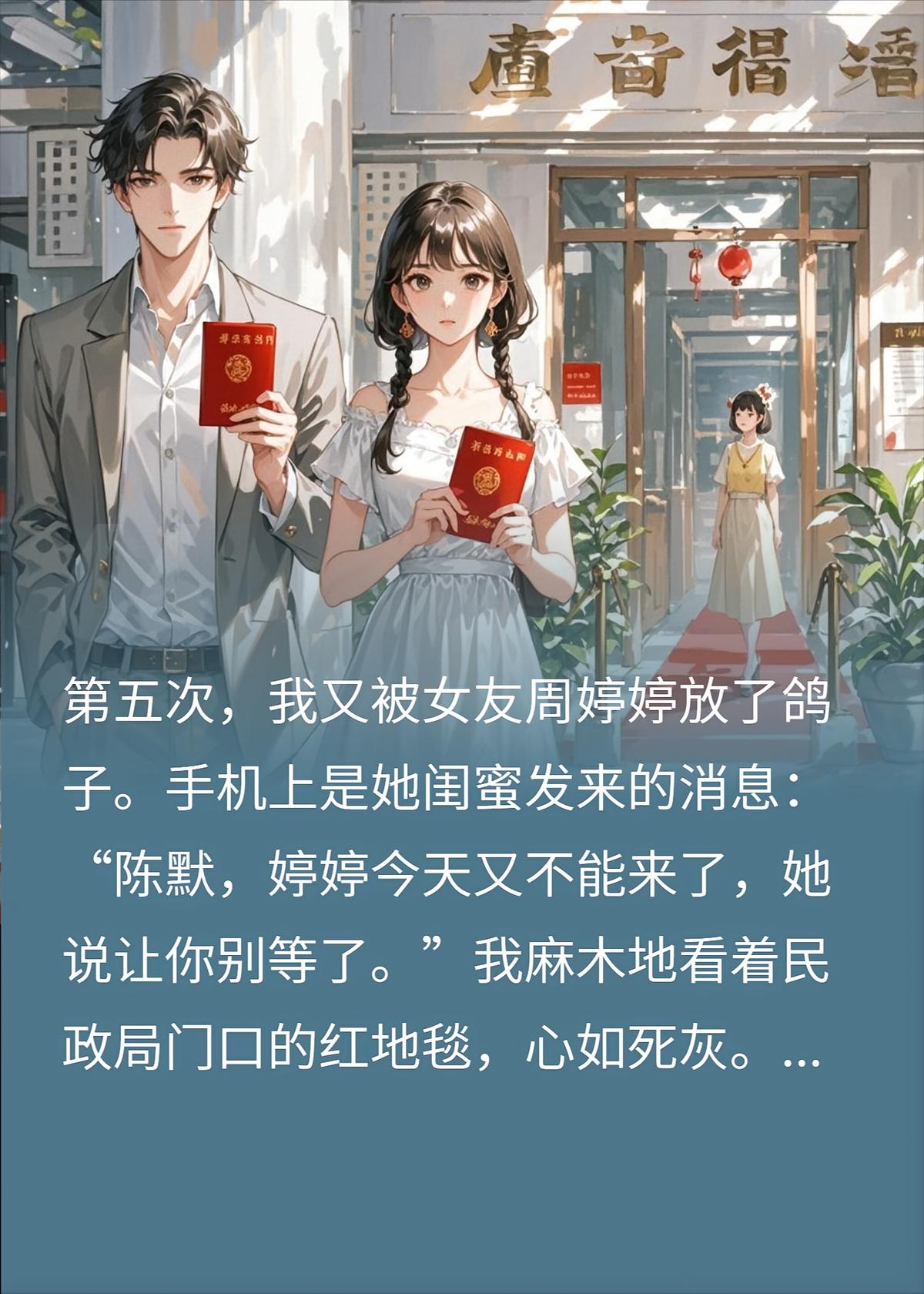 女友五次爽约民政局，我转身闪婚，他慌了
