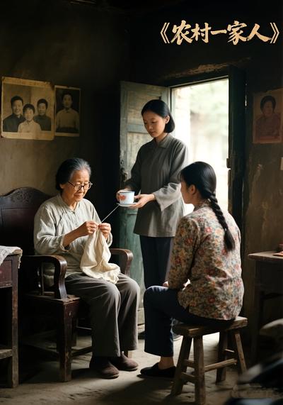 农村一家人