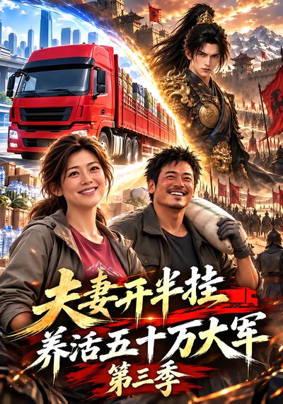 漫剧《夫妻开半挂养活五十万大军第三季》海报