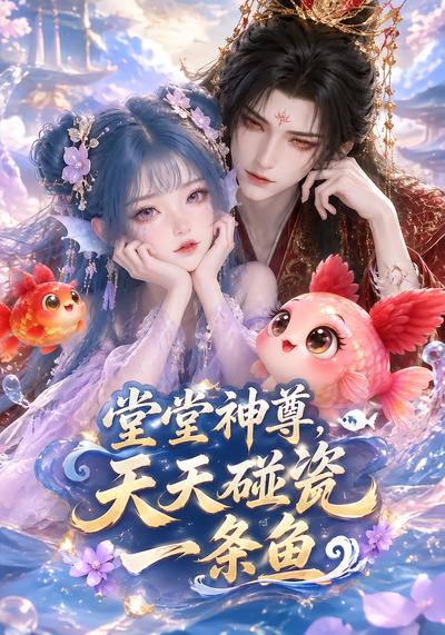 漫剧《堂堂神尊，天天碰瓷一条鱼》海报
