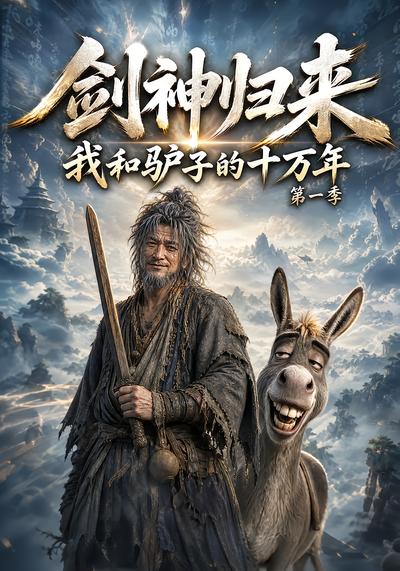 漫剧《剑神归来：我和驴子的十万年第一季》海报