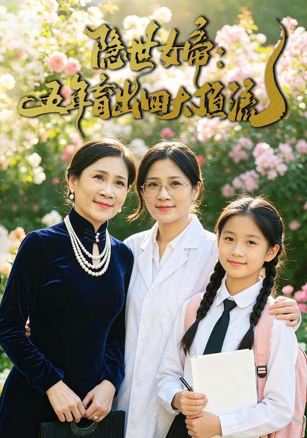 短剧《隐世女帝：五年育出四大顶流》海报
