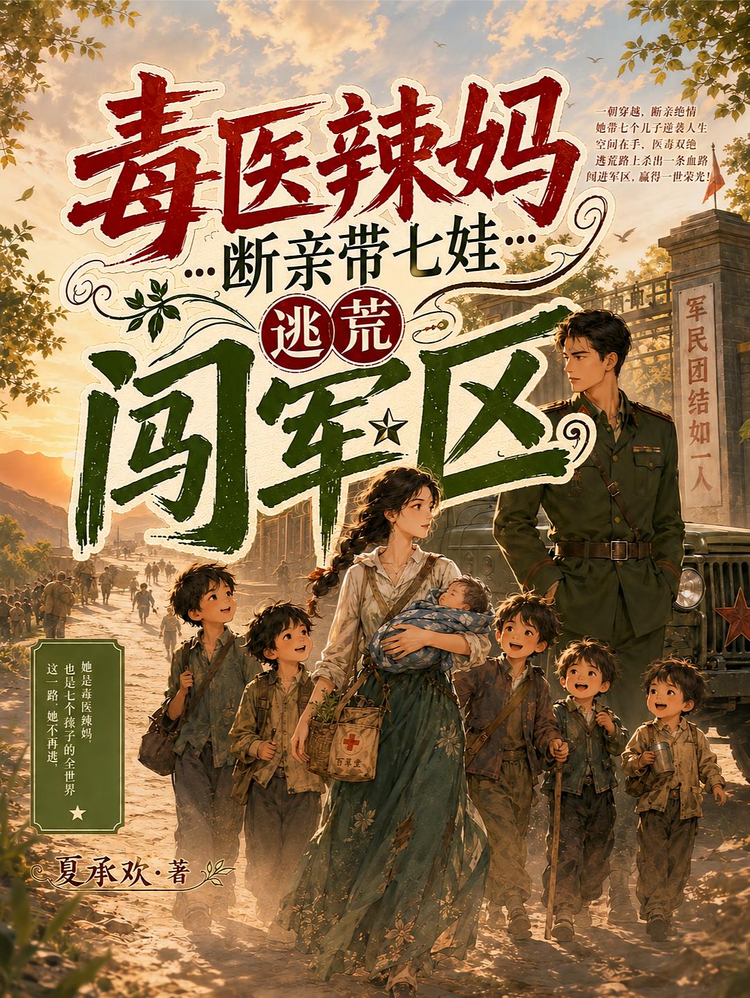 毒医辣妈断亲带七娃，逃荒闯军区
