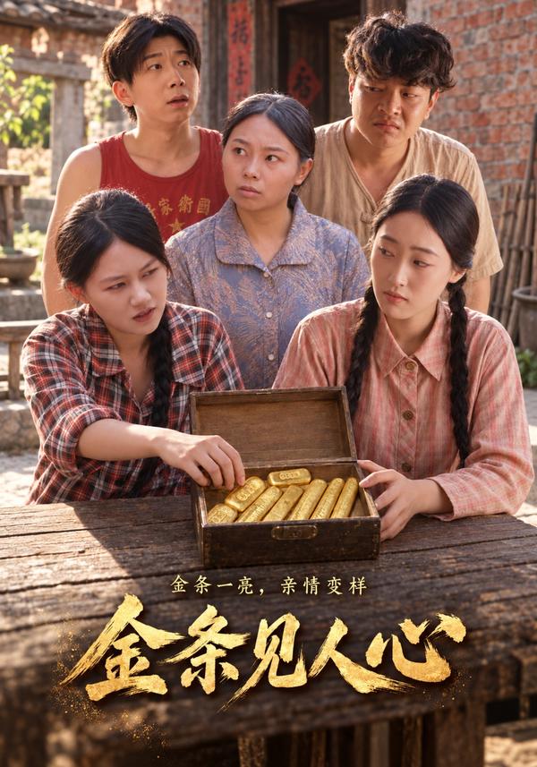 短剧《金条见人心》海报