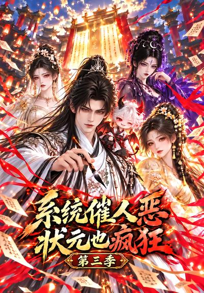 漫剧《系统催人恶，状元也疯狂第三季》海报
