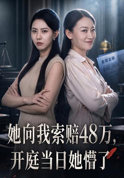 短剧《她向我索赔48万，开庭当日她懵了》海报