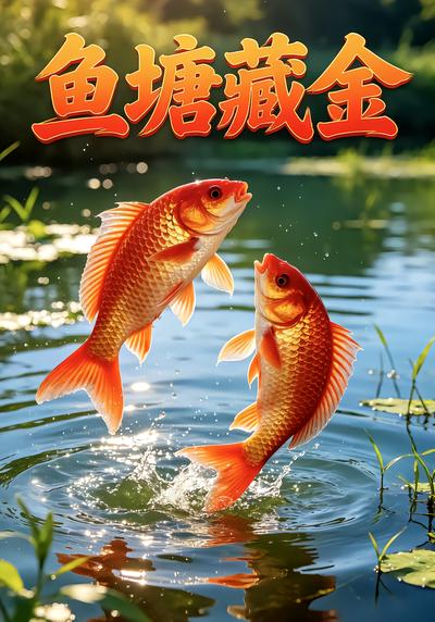 短剧鱼塘藏金海报