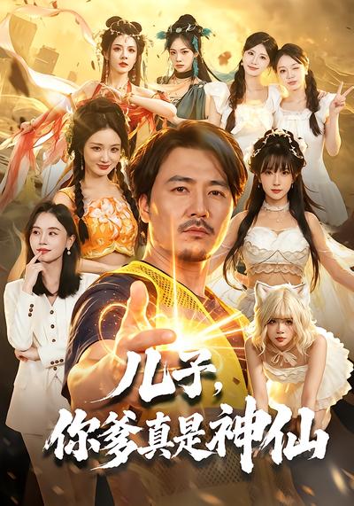 短剧《儿子，你爹真是神仙》海报