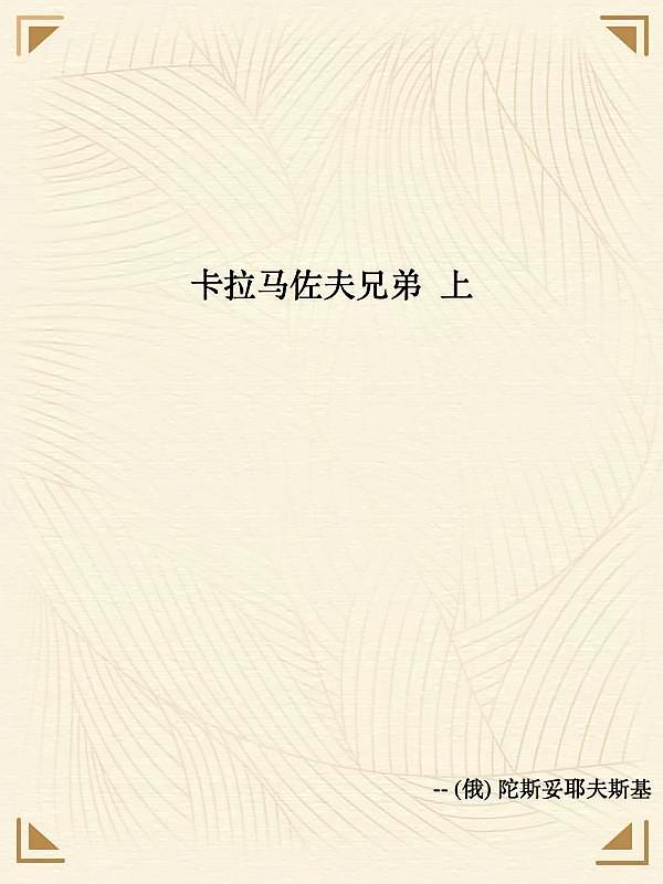 卡拉马佐夫兄弟 上