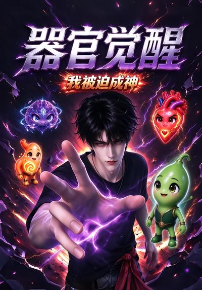 漫剧《器官觉醒，我被迫成神》海报