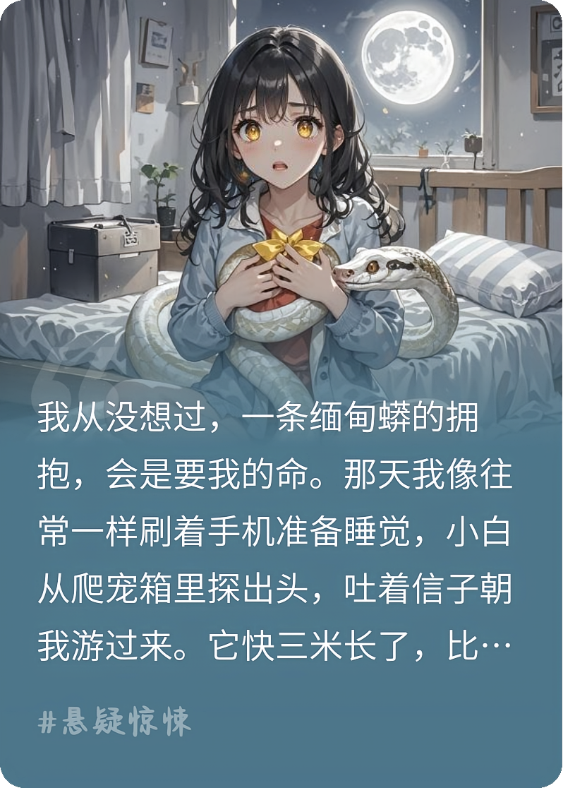 养的缅甸蟒喜欢贴着我睡，兽医一句话我慌了