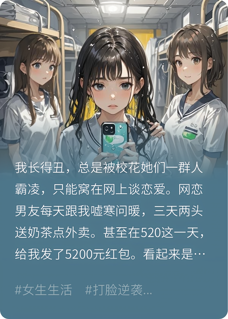 我用霸凌我的校花照片网恋被抓包，然后就没有然后了