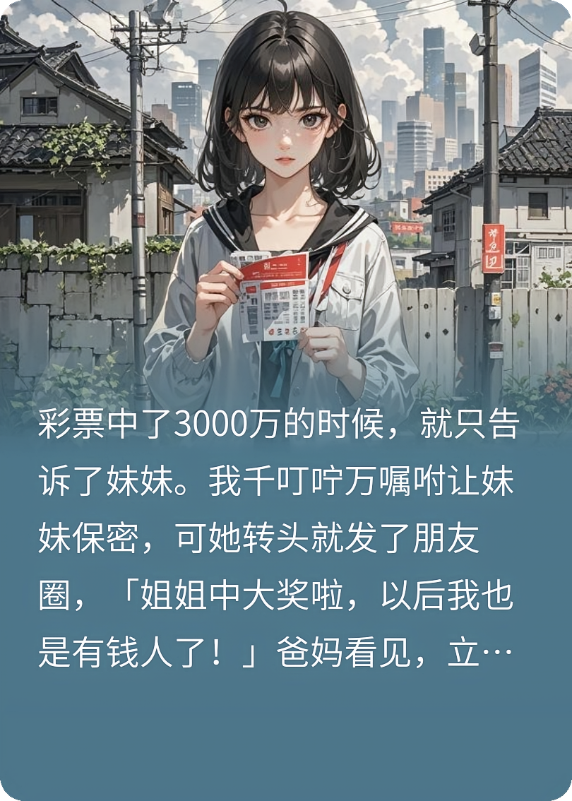 彩票中了3000万，我选择瞒着所有人