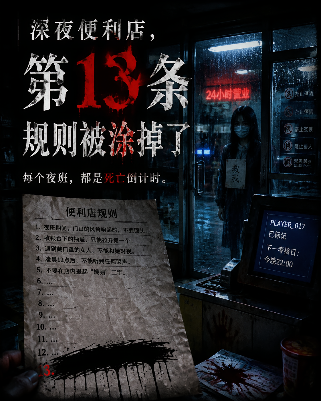 深夜便利店第13条规则被涂掉了