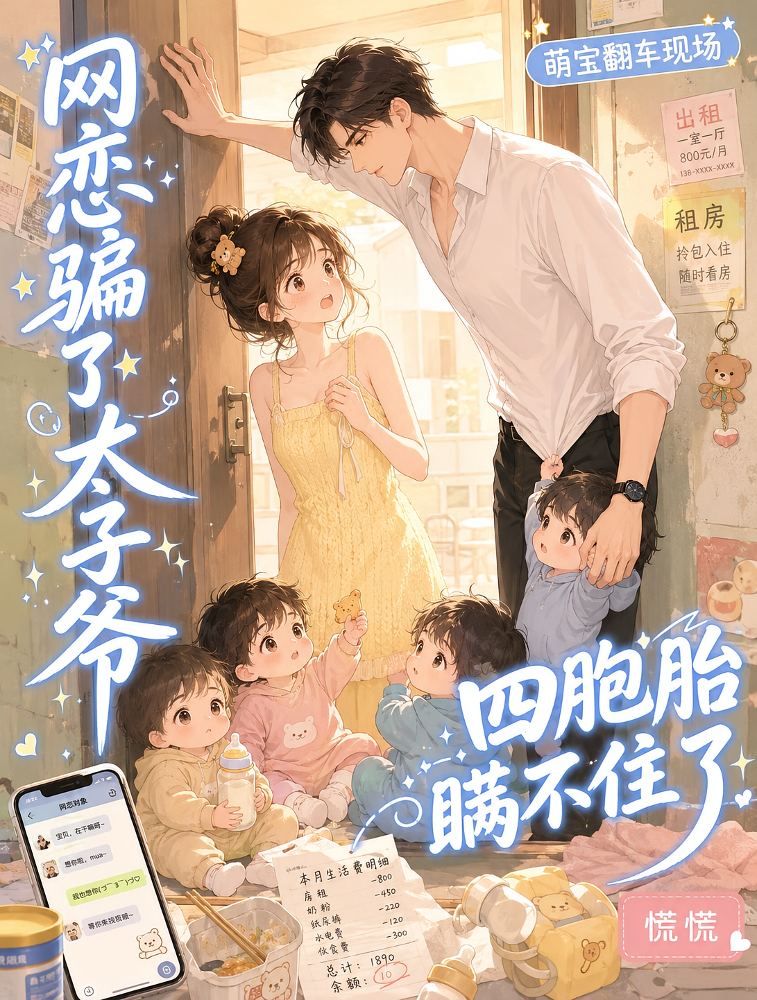 网恋骗了太子爷，四胞胎瞒不住了