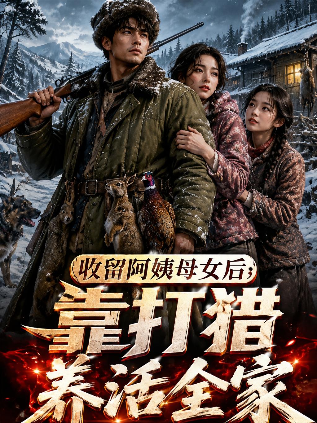 收留阿姨母女后，靠打猎养活全家