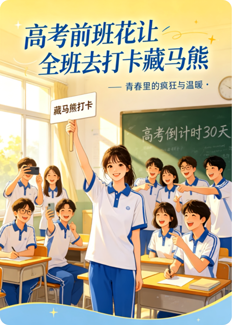 高考前班花让全班去打卡藏马熊