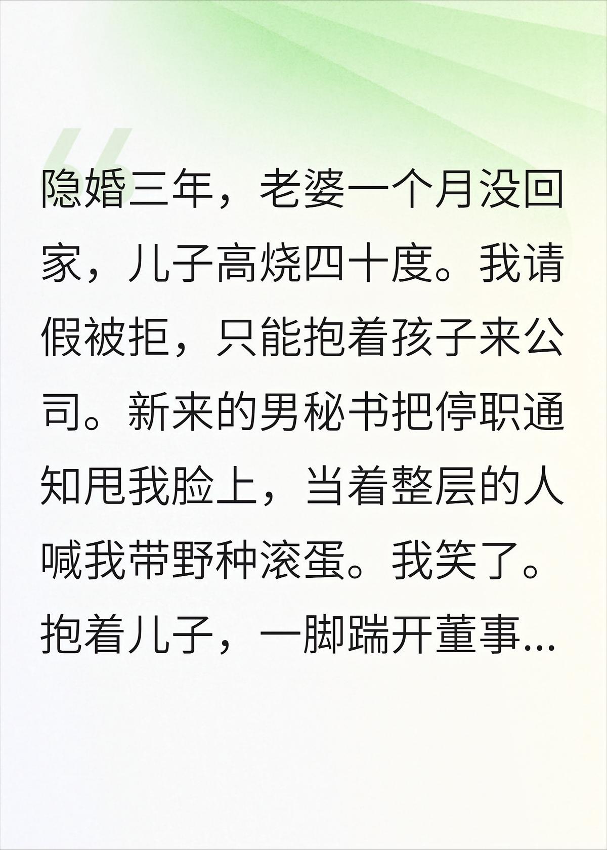 隐婚三年，我带娃踹开了董事长办公室