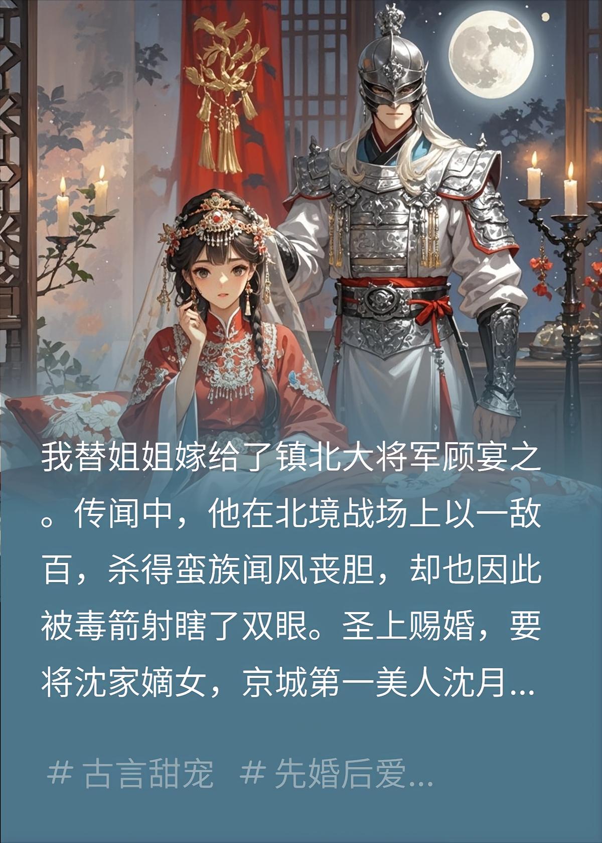 她替姐姐嫁给了瞎眼将军新婚夜她发现他没瞎