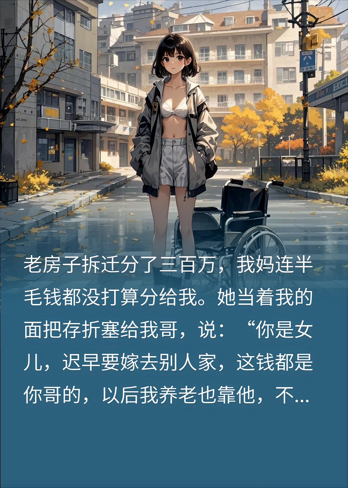 拆迁款全给哥，瘫痪却要我伺候，我反手送她去养老院。