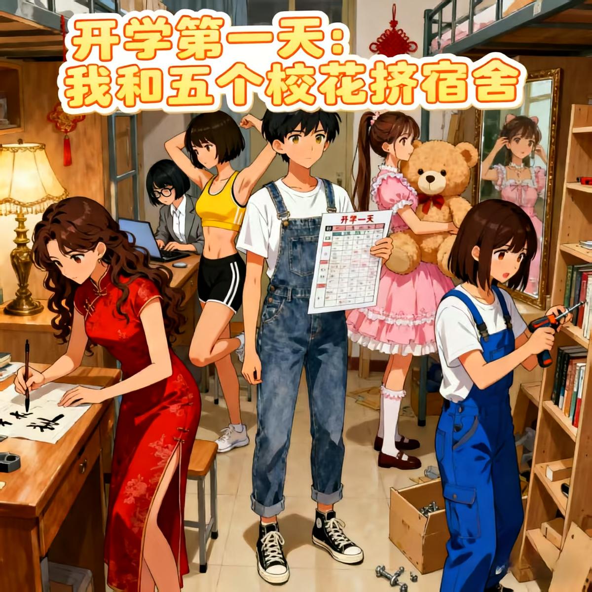 开学第一天：我和五个校花挤宿舍
