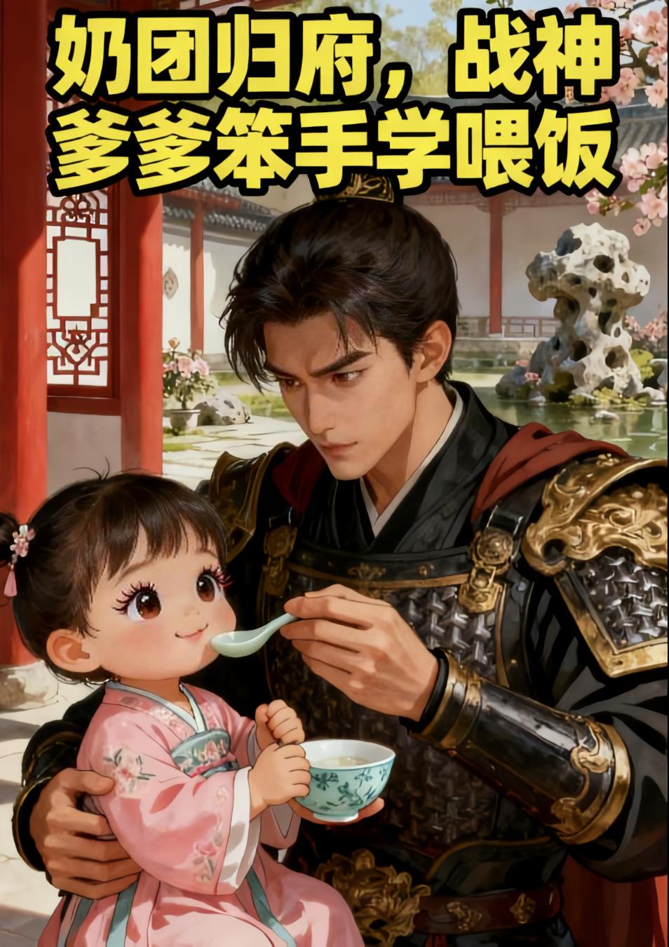 奶团归府，战神爹爹笨手学喂饭