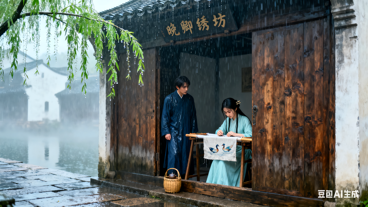 烟雨江南下的相逢
