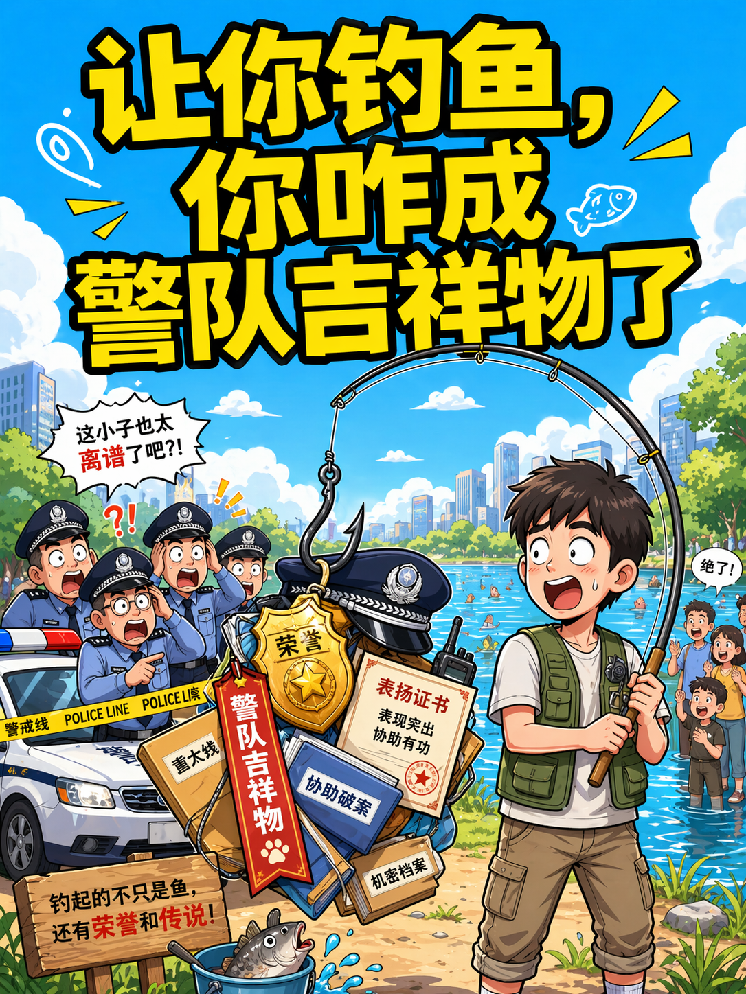 让你钓鱼，你咋成警队吉祥物了