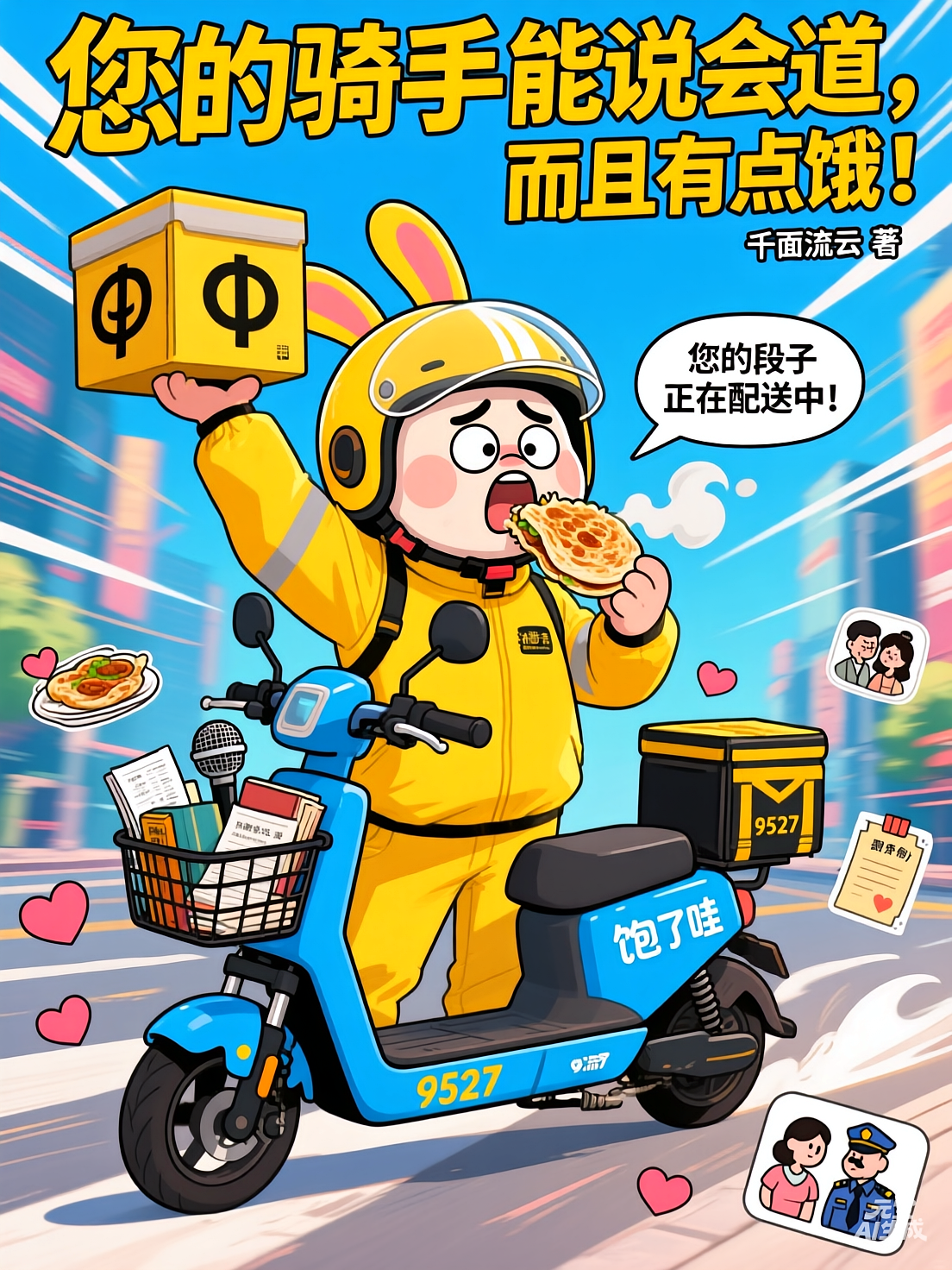 您的骑手能说会道，而且有点饿