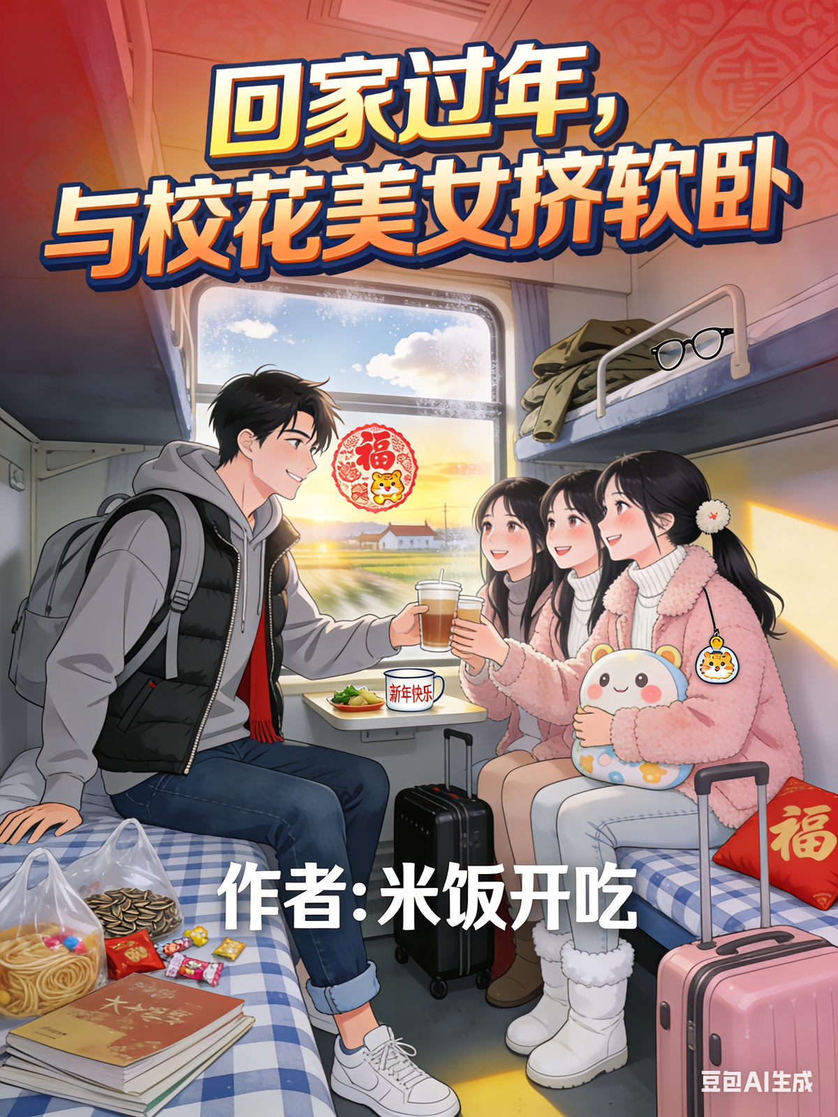 回家过年，与校花美女挤软卧