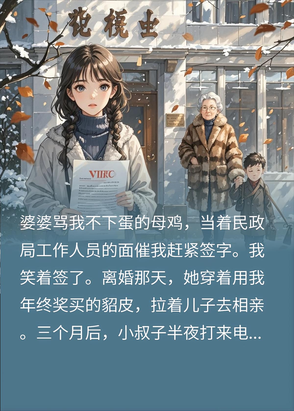 结婚四年无子，恶婆婆骂我是不下蛋的母鸡逼离