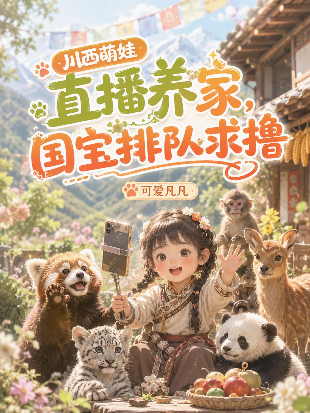 川西萌娃直播养家，国宝排队求撸