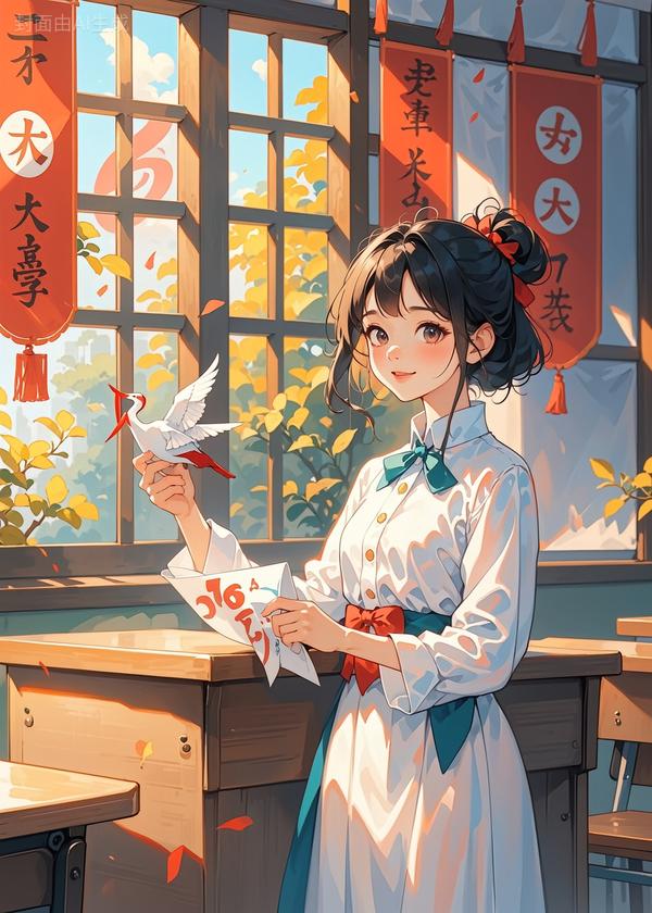 高考前一夜，班花把全班准考证折成了千纸鹤