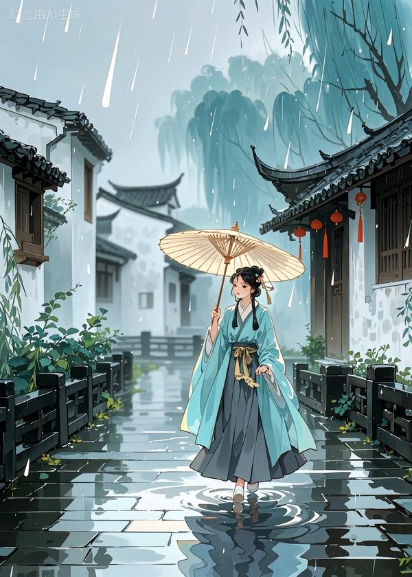 烟雨江南，舟上逢君