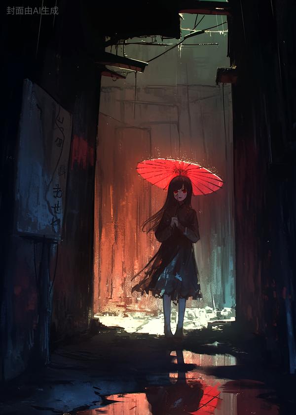 周家老宅前，少女撑着一把油纸伞