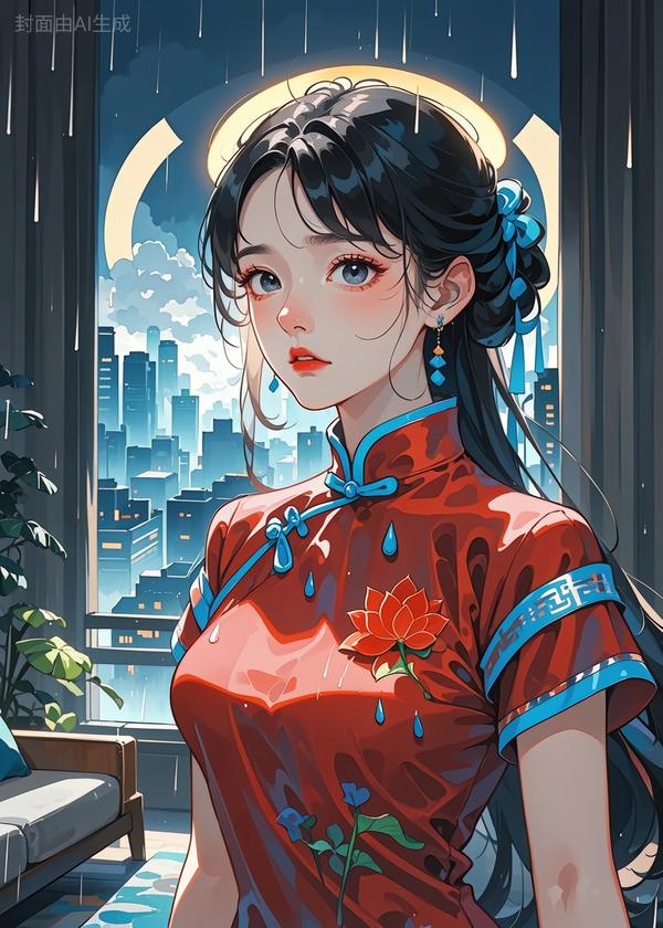 她走向暴雨中