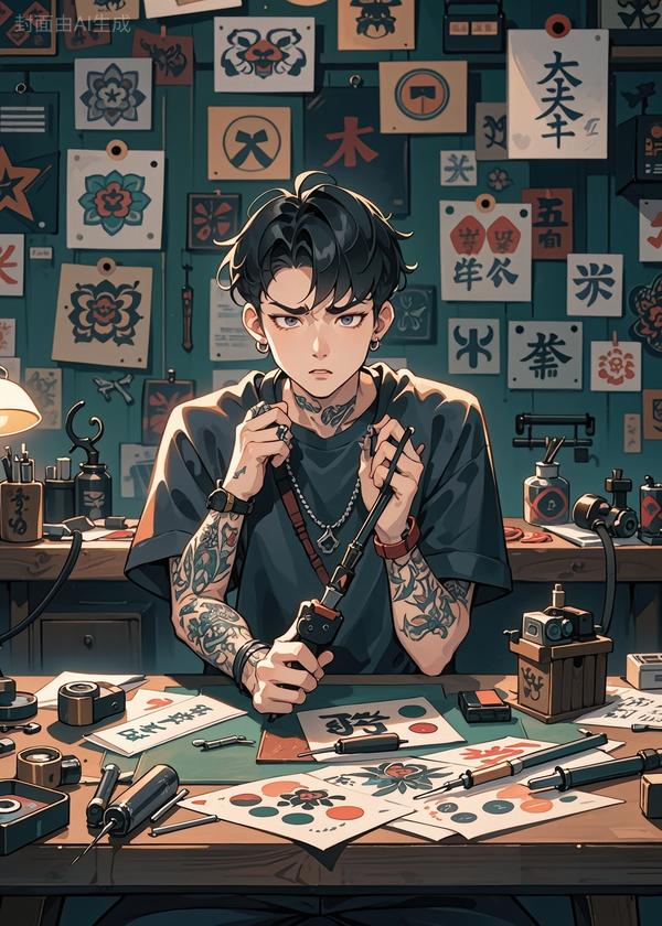 纹身师右手录影